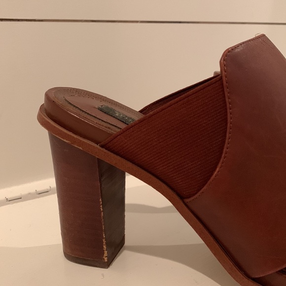 White House Black Market Brown Open Toe Heels - Picture 3 of 9